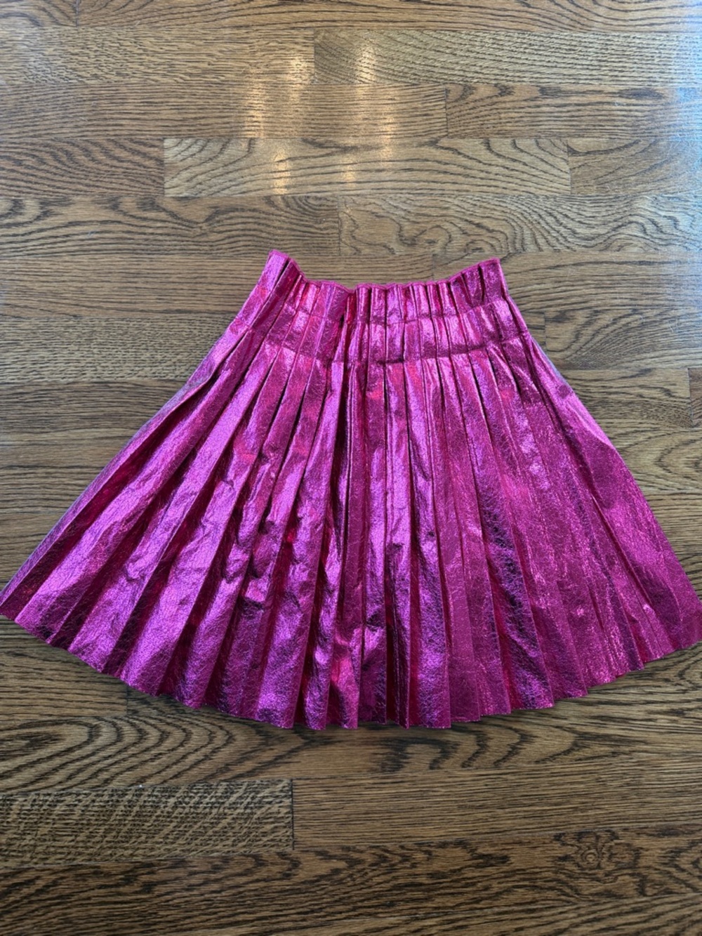Metallic Fuchsia Pleated foil Skirt - Lola and the boys